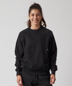 runamics C2C Pullover Damen schwarz - Crewneck Sweater aus Bio-Baumwolle